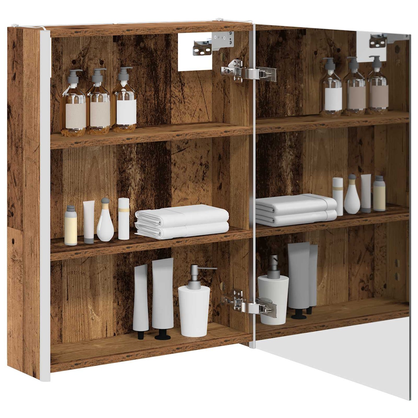 Badkamer spiegelkast Oudhout 53,5 x 15,5 x 70 cm Bewerkt hout is nu te koop bij PeponiXL, paradijselijk wonen!