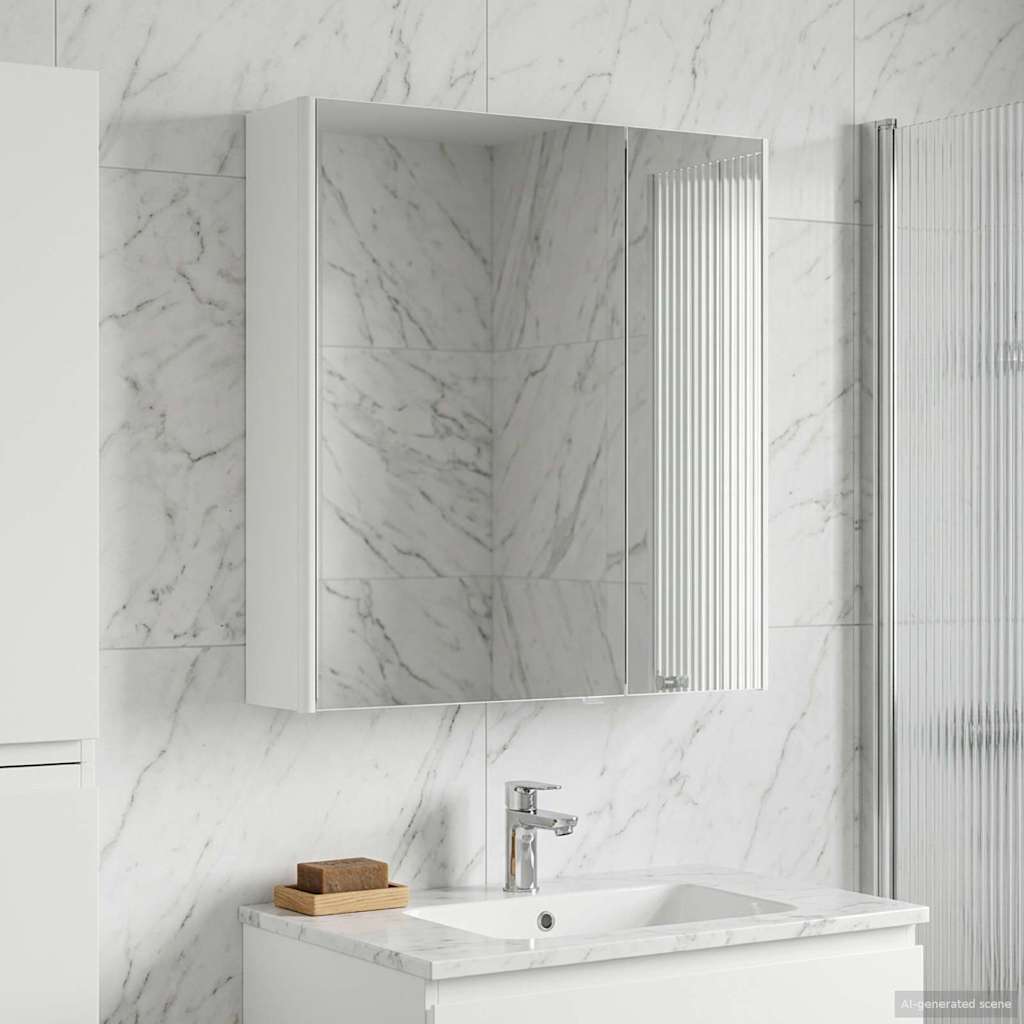 Badkamer spiegelkast voor Wit 63,5 x 15,5 x 70 cm Bewerkt hout is nu te koop bij PeponiXL, paradijselijk wonen!