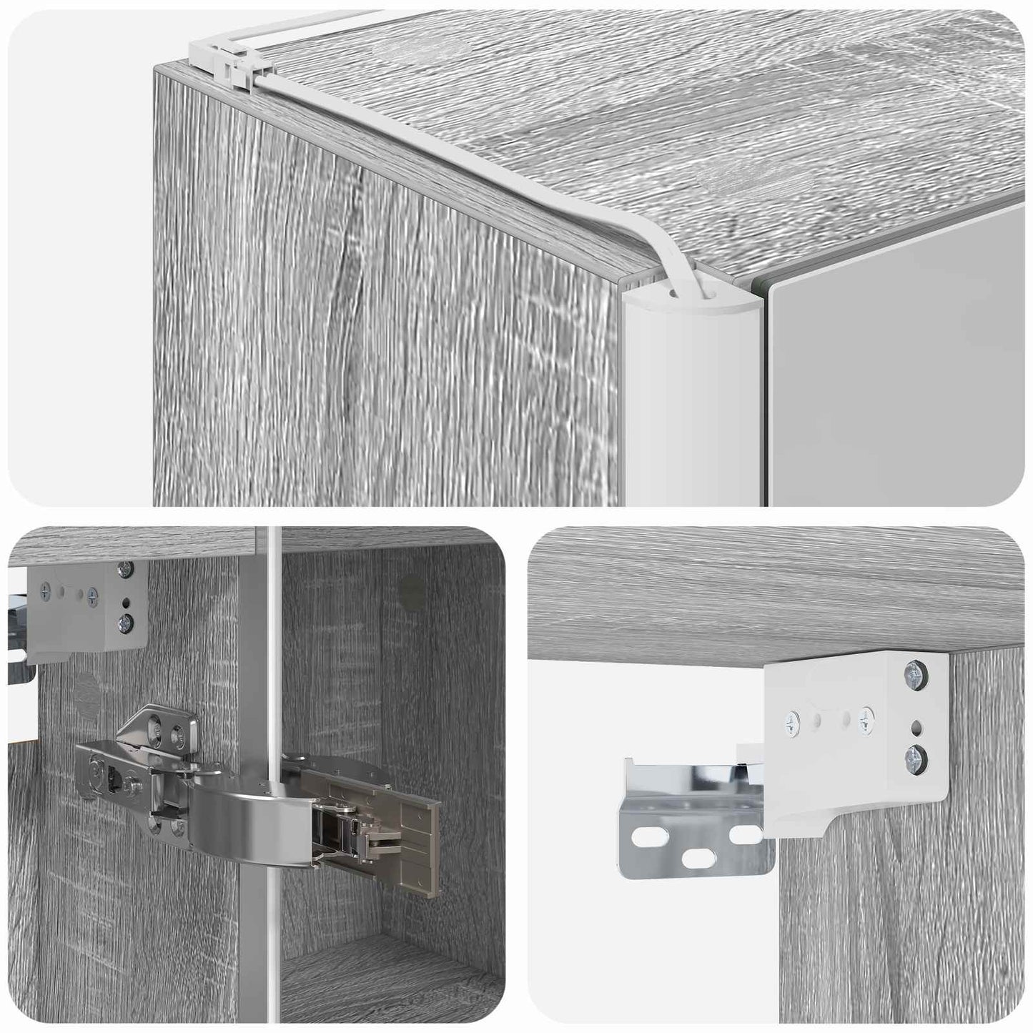 Badkamer spiegelkast Grijs Sonoma 63,5 x 15,5 x 70 cm is nu te koop bij PeponiXL, paradijselijk wonen!