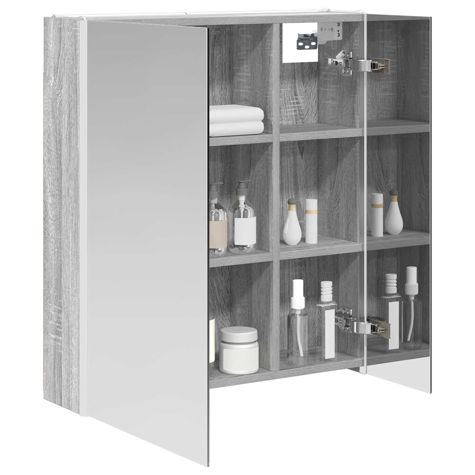 Badkamer spiegelkast Grijs Sonoma 63,5 x 15,5 x 70 cm is nu te koop bij PeponiXL, paradijselijk wonen!