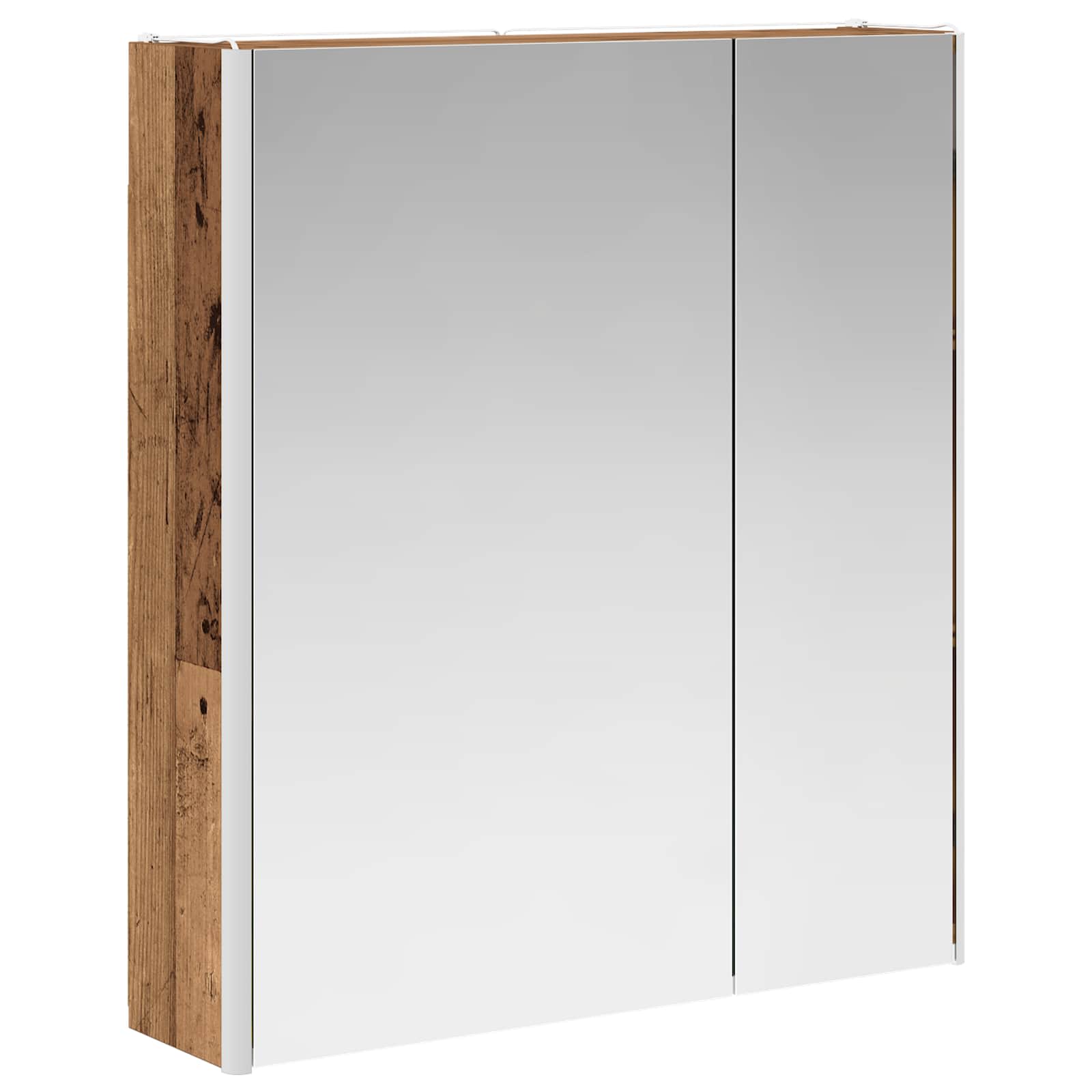 Badkamer spiegelkast Oudhout 63,5 x 15,5 x 70 cm Bewerkt hout is nu te koop bij PeponiXL, paradijselijk wonen!