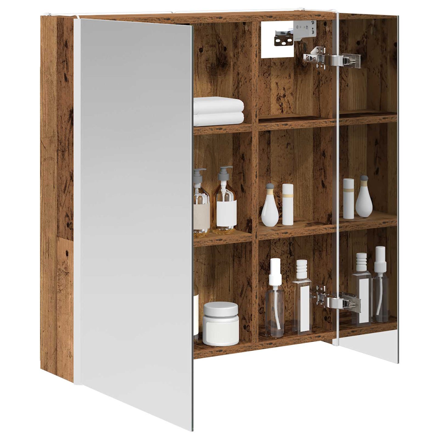 Badkamer spiegelkast Oudhout 63,5 x 15,5 x 70 cm Bewerkt hout is nu te koop bij PeponiXL, paradijselijk wonen!