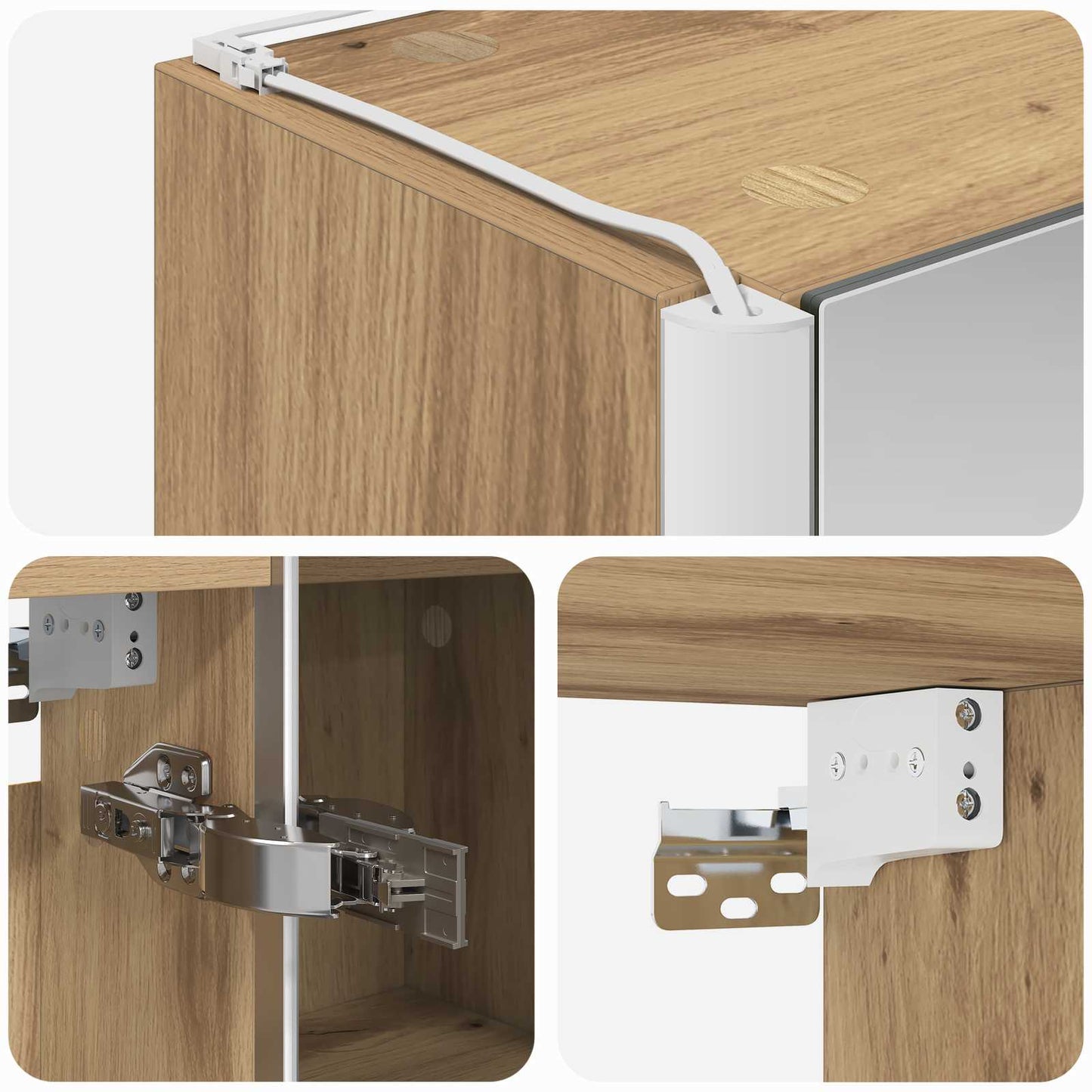 Badkamer spiegelkast Ambachtelijk eiken 63,5 x 15,5 x 70 cm is nu te koop bij PeponiXL, paradijselijk wonen!