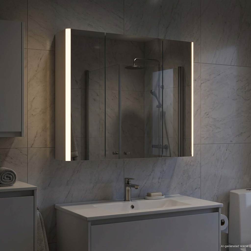 Badkamer spiegelkast Wit 63,5 x 15,5 x 60,5 cm Bewerkt hout is nu te koop bij PeponiXL, paradijselijk wonen!