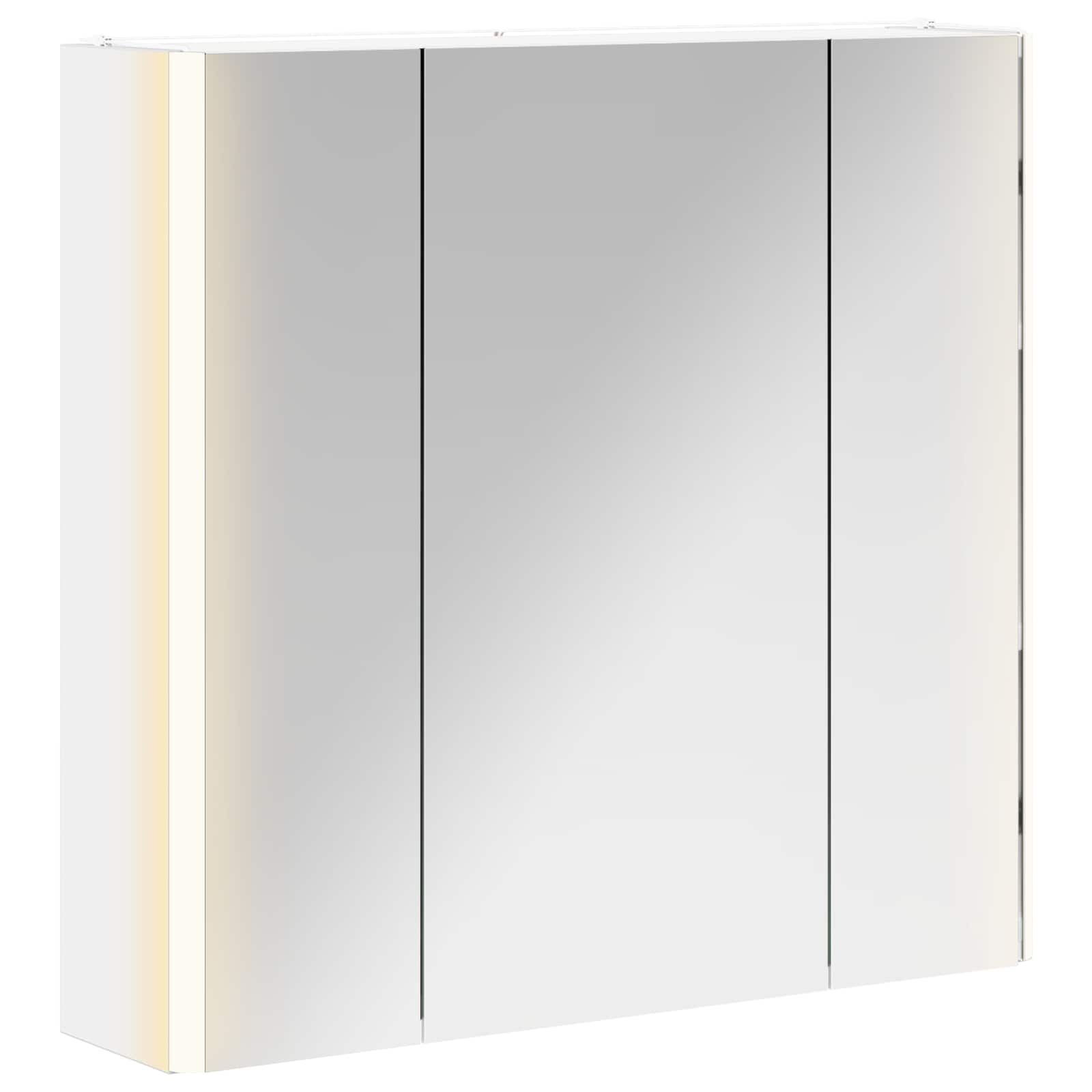 Badkamer spiegelkast Wit 63,5 x 15,5 x 60,5 cm Bewerkt hout is nu te koop bij PeponiXL, paradijselijk wonen!