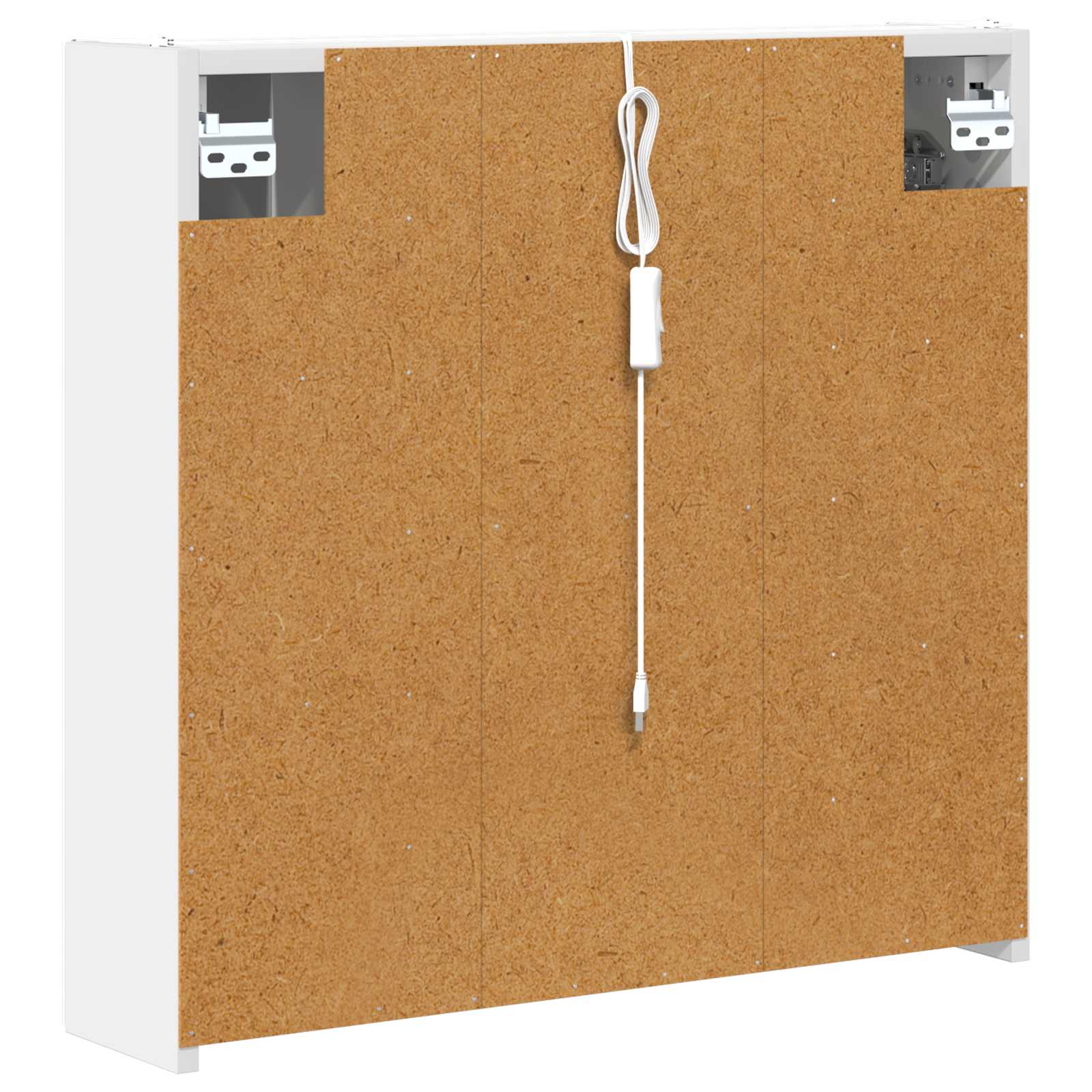 Badkamer spiegelkast Wit 63,5 x 15,5 x 60,5 cm Bewerkt hout is nu te koop bij PeponiXL, paradijselijk wonen!