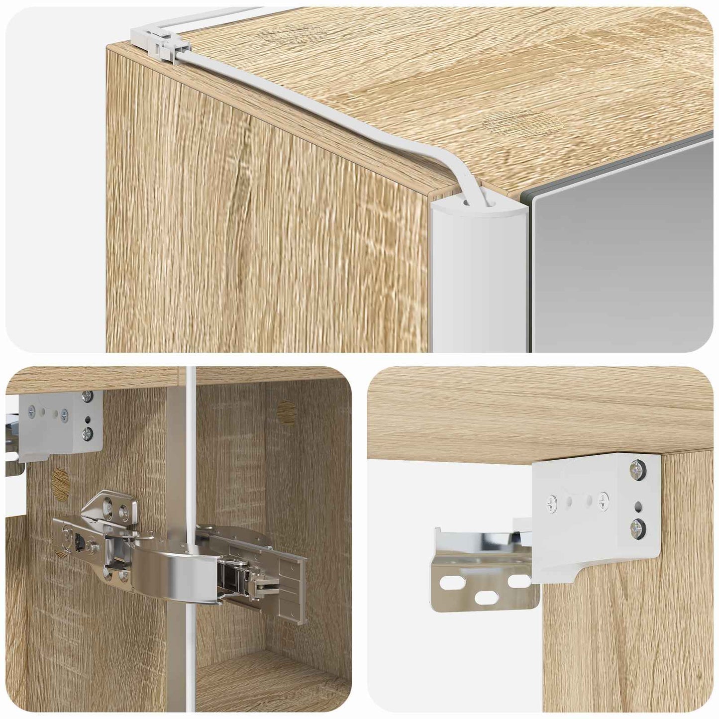 Badkamer spiegelkast Sonoma Eiken 63,5 x 15,5 x 60,5 cm is nu te koop bij PeponiXL, paradijselijk wonen!