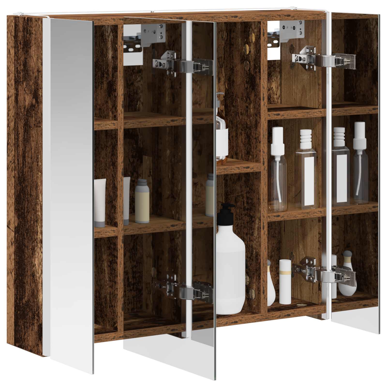 Badkamer spiegelkast Oudhout 63,5 x 15,5 x 60,5 cm Bewerkt hout is nu te koop bij PeponiXL, paradijselijk wonen!