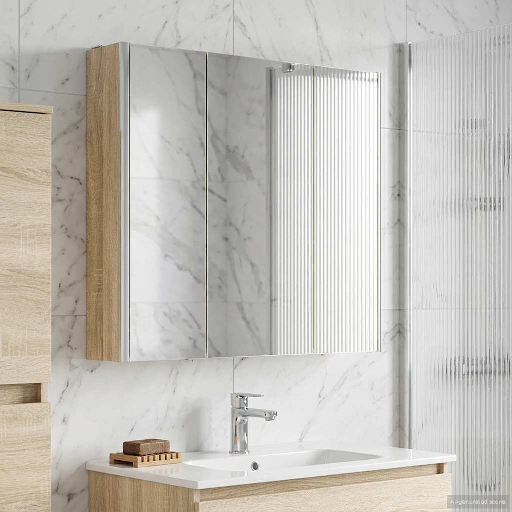 Badkamer spiegelkast met plank Sonoma Eiken 73,5 x 15,5 x 70 cm is nu te koop bij PeponiXL, paradijselijk wonen!