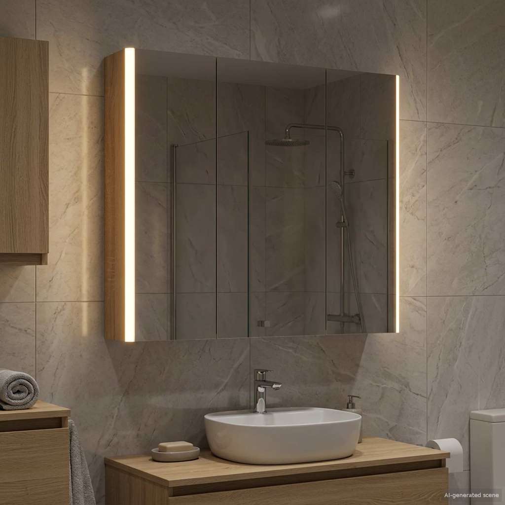 Badkamer spiegelkast met plank Sonoma Eiken 73,5 x 15,5 x 70 cm is nu te koop bij PeponiXL, paradijselijk wonen!