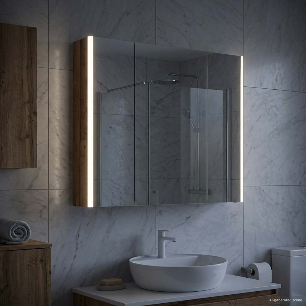 Badkamer spiegelkast Oudhout 83,5 x 15,5 x 70 cm Bewerkt hout is nu te koop bij PeponiXL, paradijselijk wonen!