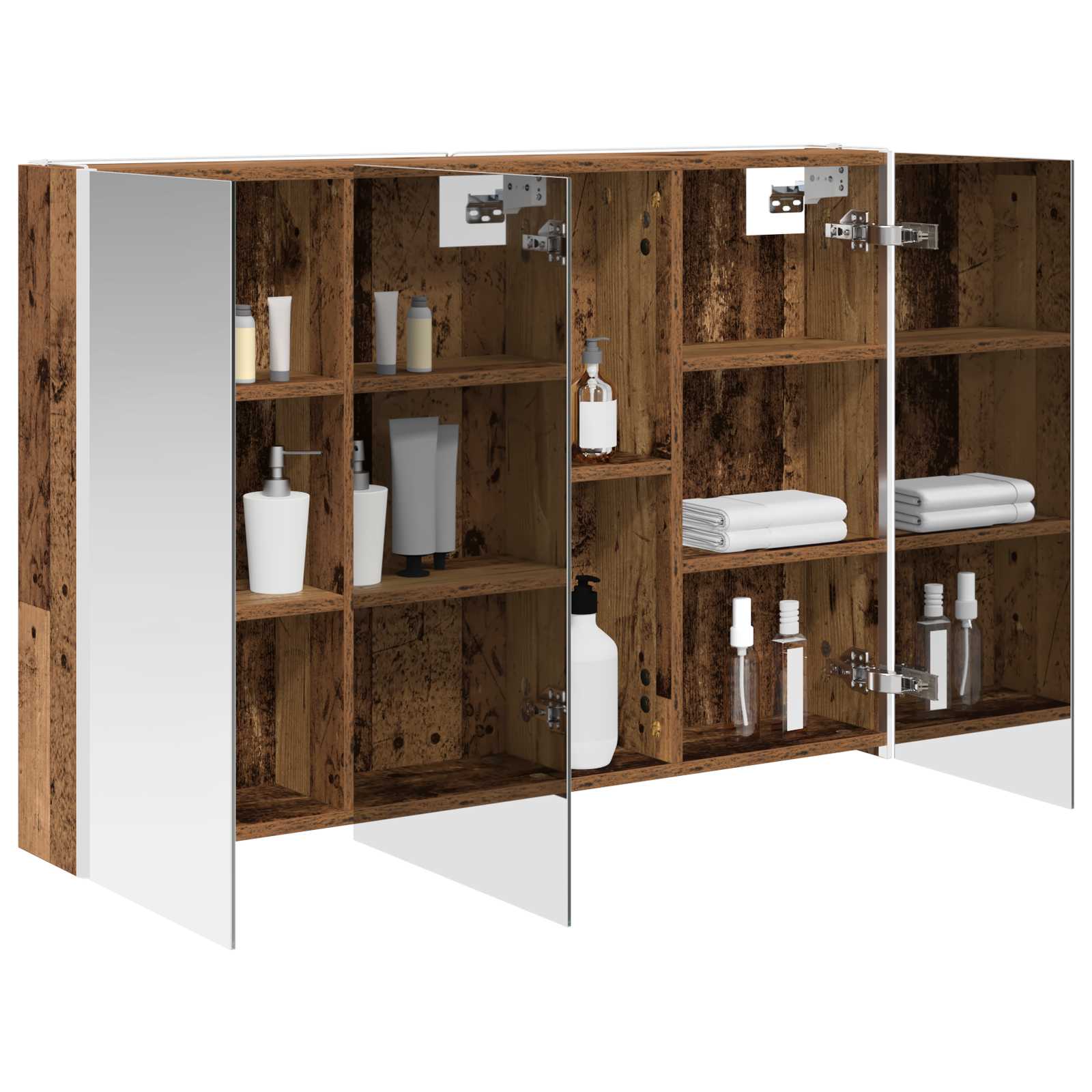 Badkamer spiegelkast Oudhout 103,5 x 15,5 x 70 cm Bewerkt hout is nu te koop bij PeponiXL, paradijselijk wonen!
