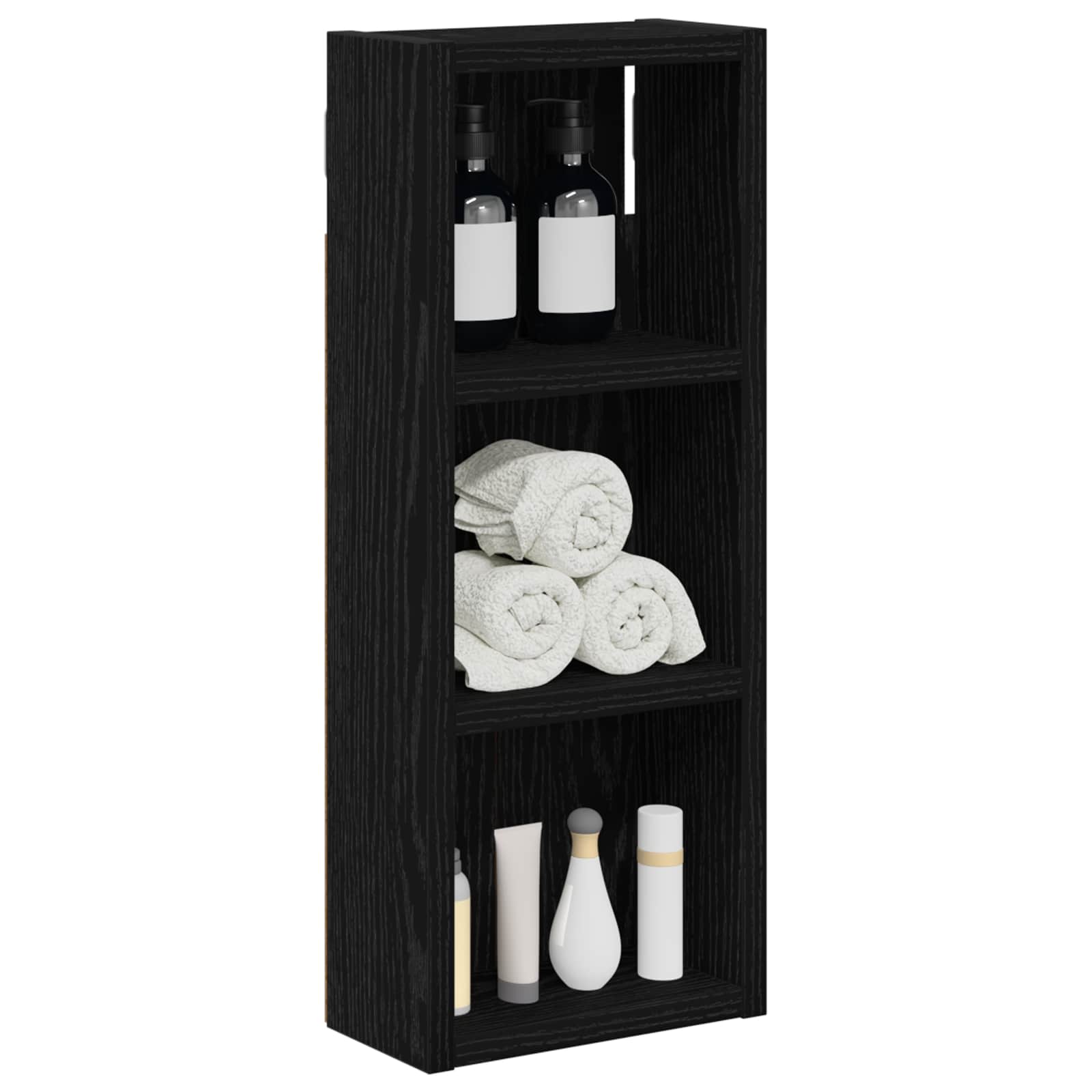 Badkamer wandkast Zwarte Eik 20 x 10 x 50 cm Geconstrueerd hout is nu te koop bij PeponiXL, paradijselijk wonen!