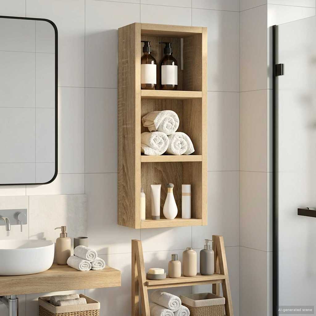 Badkamer wandkast met plank Sonoma Eiken 20 x 10 x 50 cm is nu te koop bij PeponiXL, paradijselijk wonen!