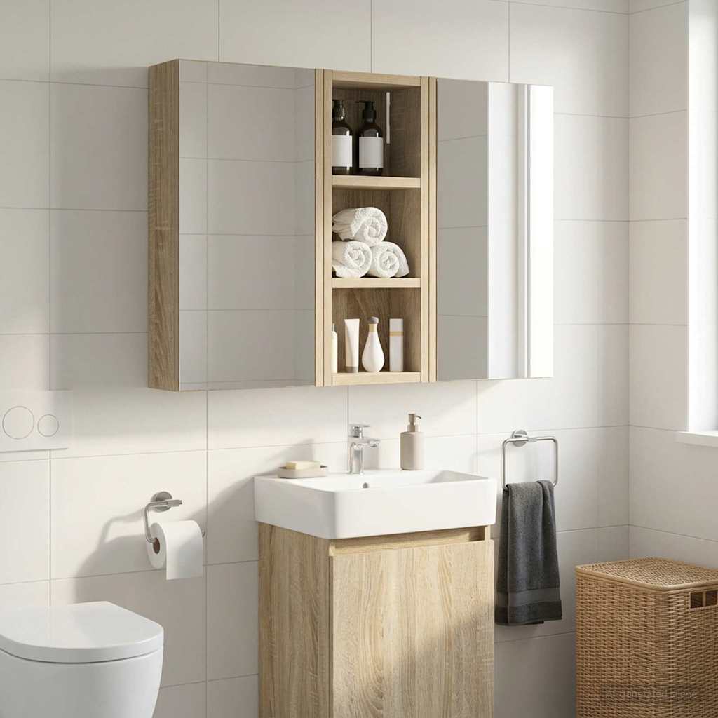 Badkamer wandkast met plank Sonoma Eiken 20 x 10 x 50 cm is nu te koop bij PeponiXL, paradijselijk wonen!