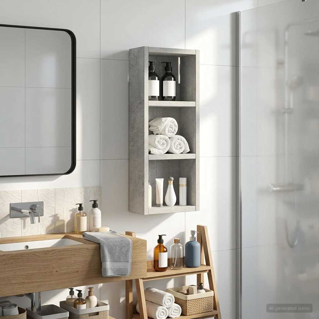 Badkamer wandkast met plank Beton Grijs 20 x 10 x 50 cm is nu te koop bij PeponiXL, paradijselijk wonen!