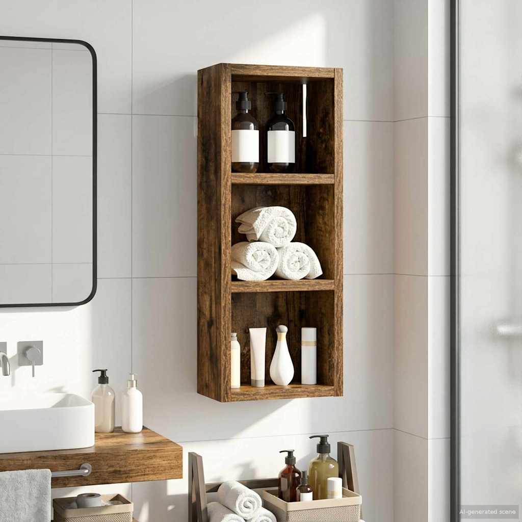 Badkamer wandkast met plank Gerookte Eik 20 x 10 x 50 cm is nu te koop bij PeponiXL, paradijselijk wonen!