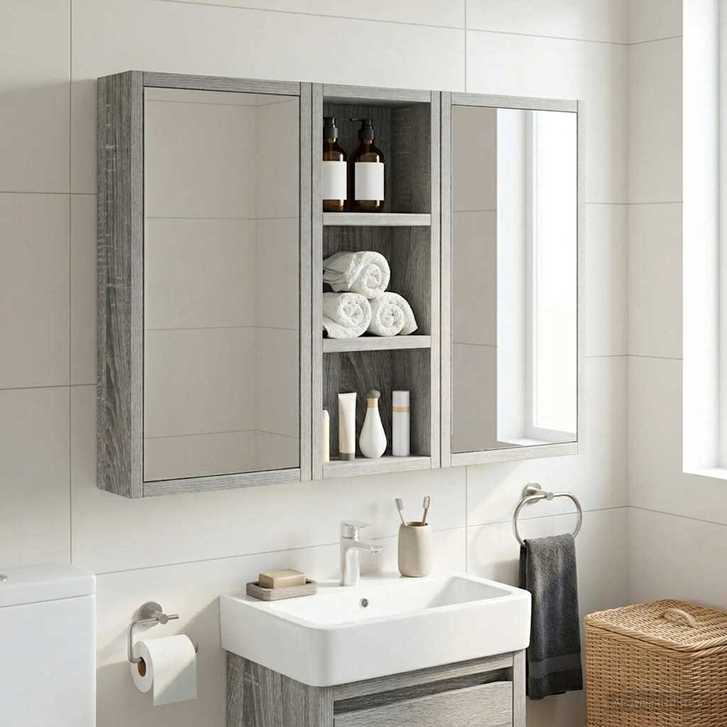 Badkamer wandkast met plank Grijze Sonoma 20 x 10 x 50 cm is nu te koop bij PeponiXL, paradijselijk wonen!