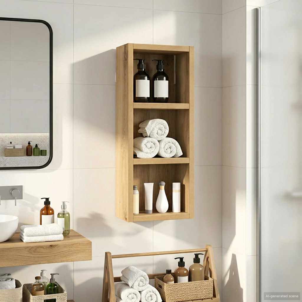 Badkamer wandkast met plank Ambachtelijk eiken 20 x 10 x 50 cm is nu te koop bij PeponiXL, paradijselijk wonen!