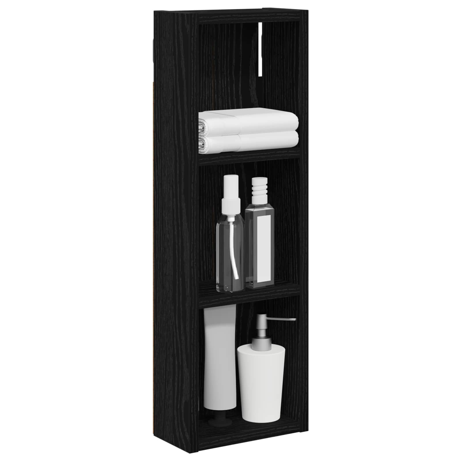 Badkamer wandkast met plank Zwarte Eik 20 x 10 x 60,5 cm is nu te koop bij PeponiXL, paradijselijk wonen!
