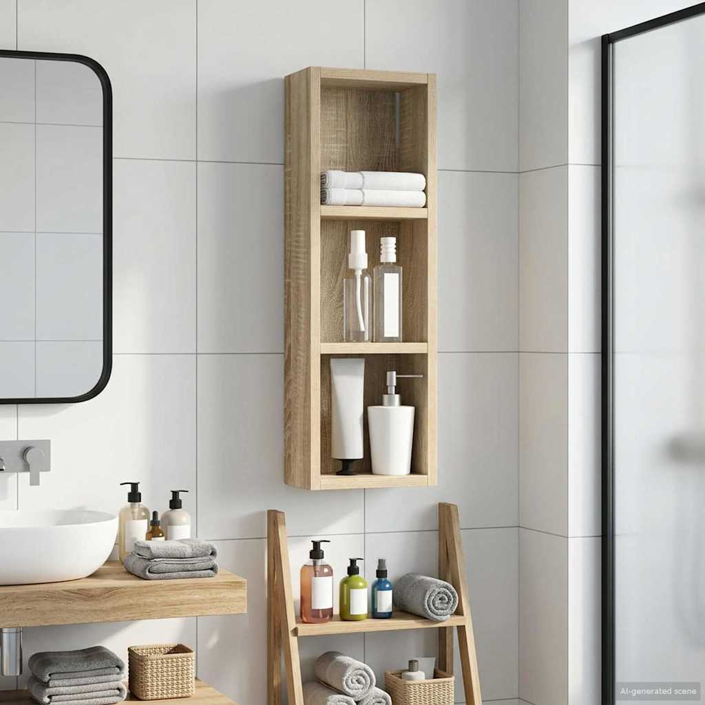 Badkamer wandkast met plank Sonoma Eiken 20 x 10 x 60,5 cm is nu te koop bij PeponiXL, paradijselijk wonen!
