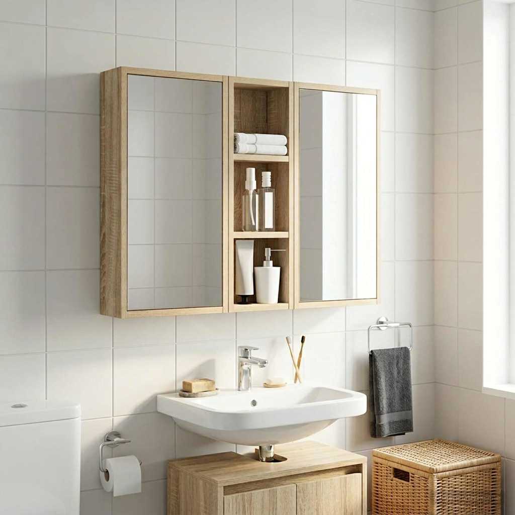 Badkamer wandkast met plank Sonoma Eiken 20 x 10 x 60,5 cm is nu te koop bij PeponiXL, paradijselijk wonen!