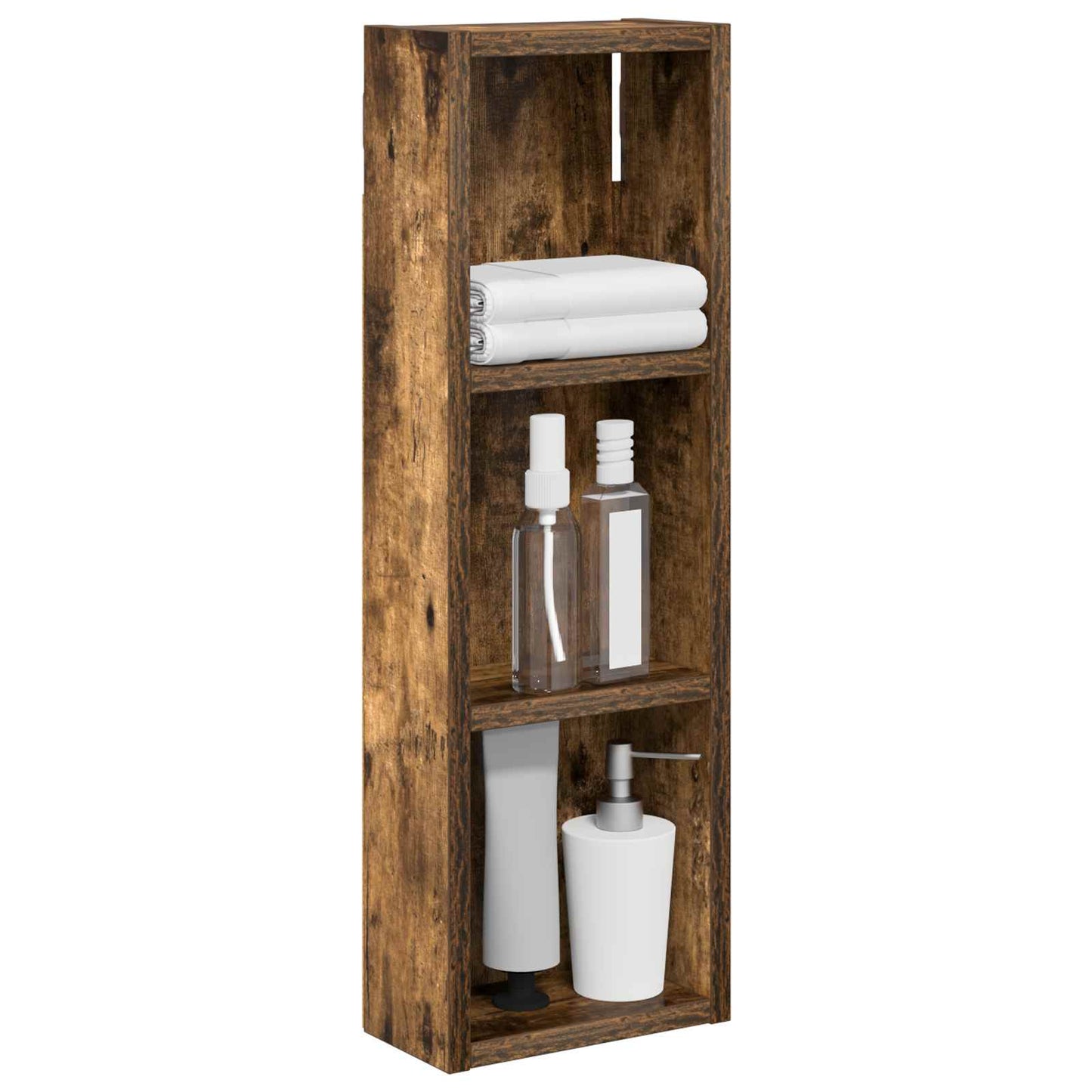 Badkamer wandkast met plank Gerookte Eik 20 x 10 x 60,5 cm is nu te koop bij PeponiXL, paradijselijk wonen!