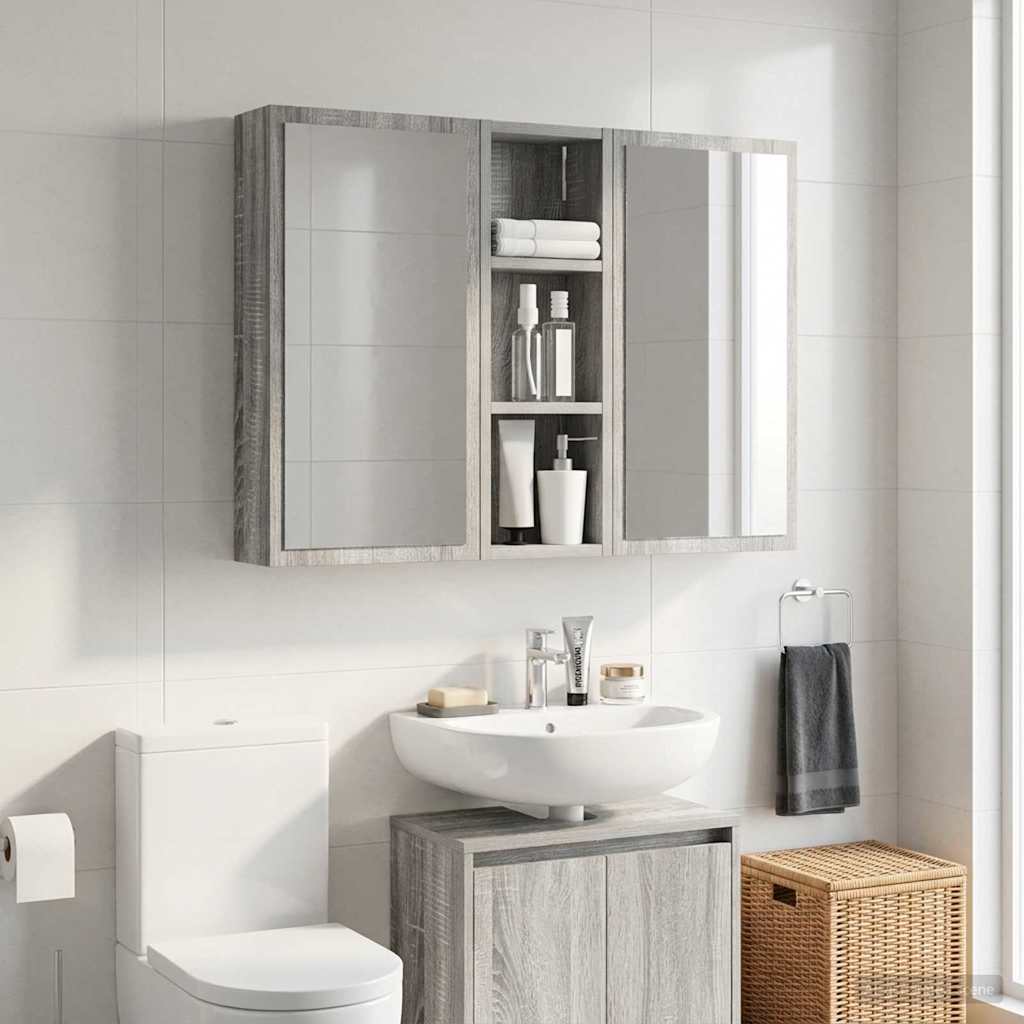 Badkamer wandkast met plank Grijze Sonoma 20 x 10 x 60,5 cm is nu te koop bij PeponiXL, paradijselijk wonen!