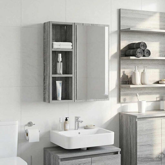 Badkamer wandkast met plank Grijze Sonoma 20 x 10 x 60,5 cm is nu te koop bij PeponiXL, paradijselijk wonen!