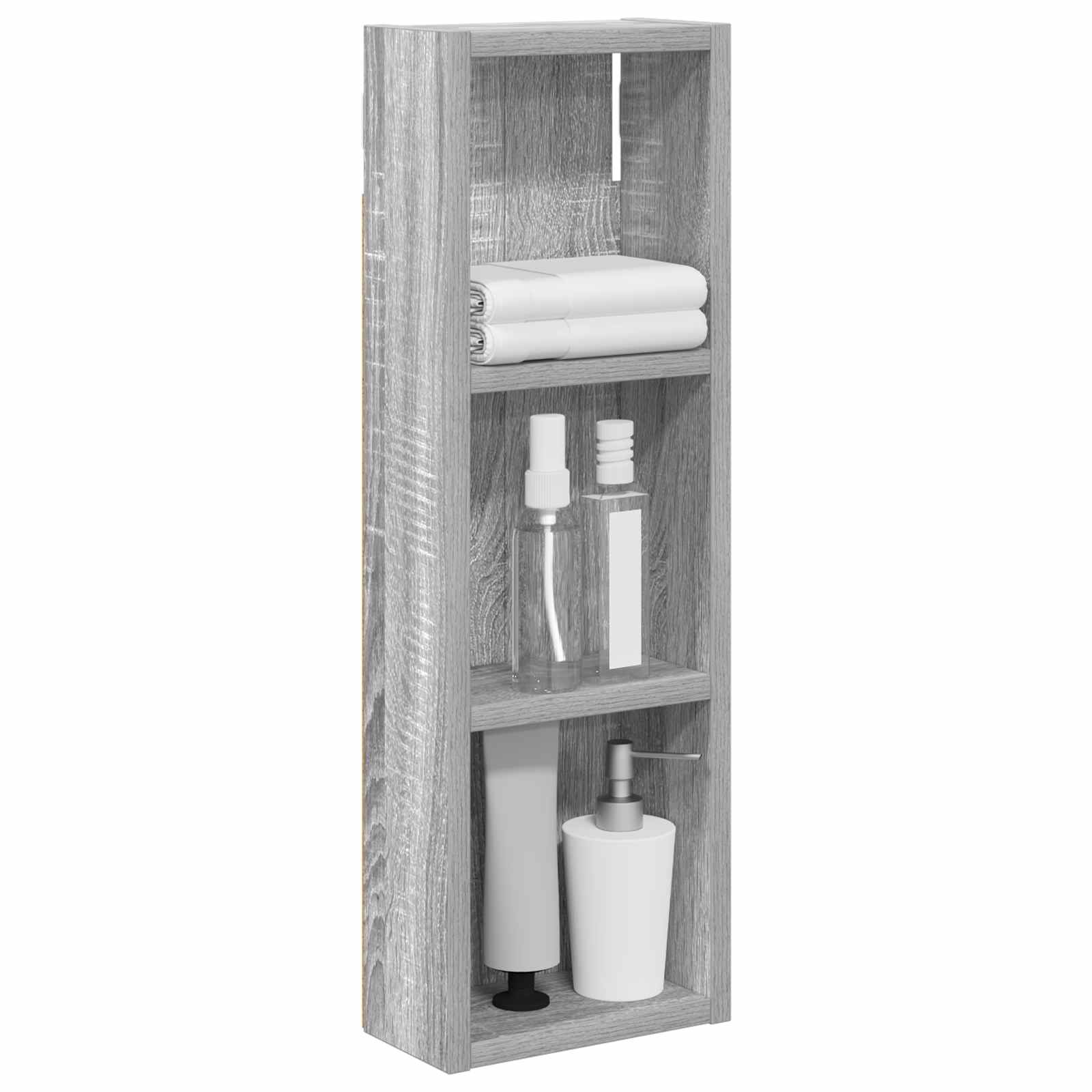 Badkamer wandkast met plank Grijze Sonoma 20 x 10 x 60,5 cm is nu te koop bij PeponiXL, paradijselijk wonen!