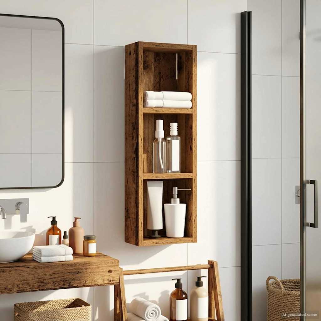 Badkamer wandkast Oudhout 20 x 10 x 60,5 cm Geconstrueerd hout is nu te koop bij PeponiXL, paradijselijk wonen!