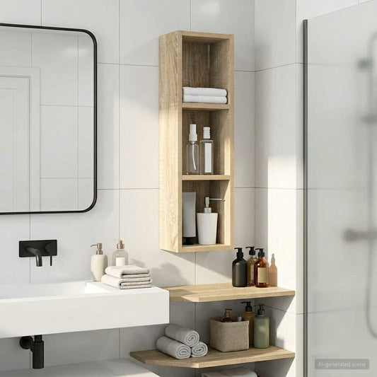 Badkamer wandkast met plank Sonoma Eiken 20 x 14 x 70 cm is nu te koop bij PeponiXL, paradijselijk wonen!