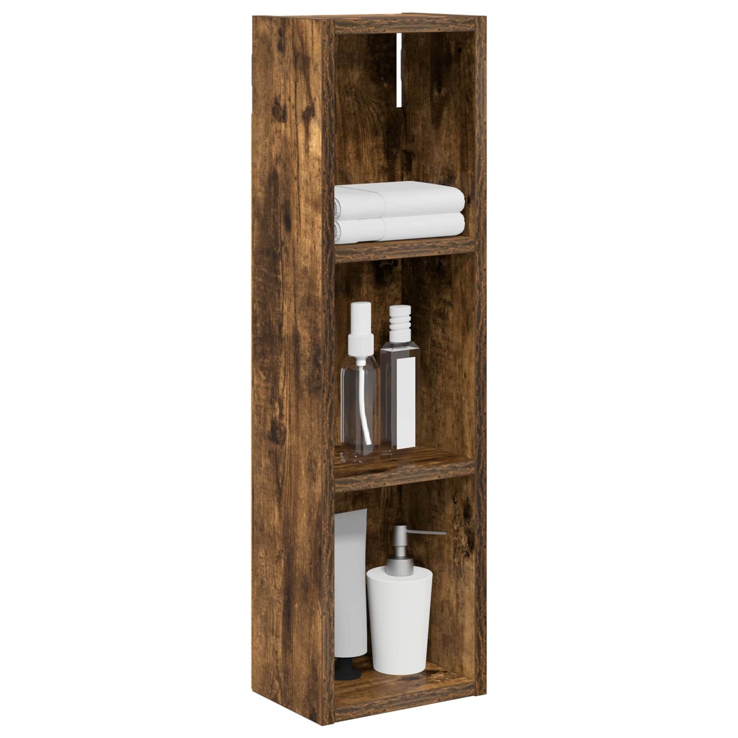 Badkamer wandkast met plank Gerookte Eik 20 x 14 x 70 cm is nu te koop bij PeponiXL, paradijselijk wonen!