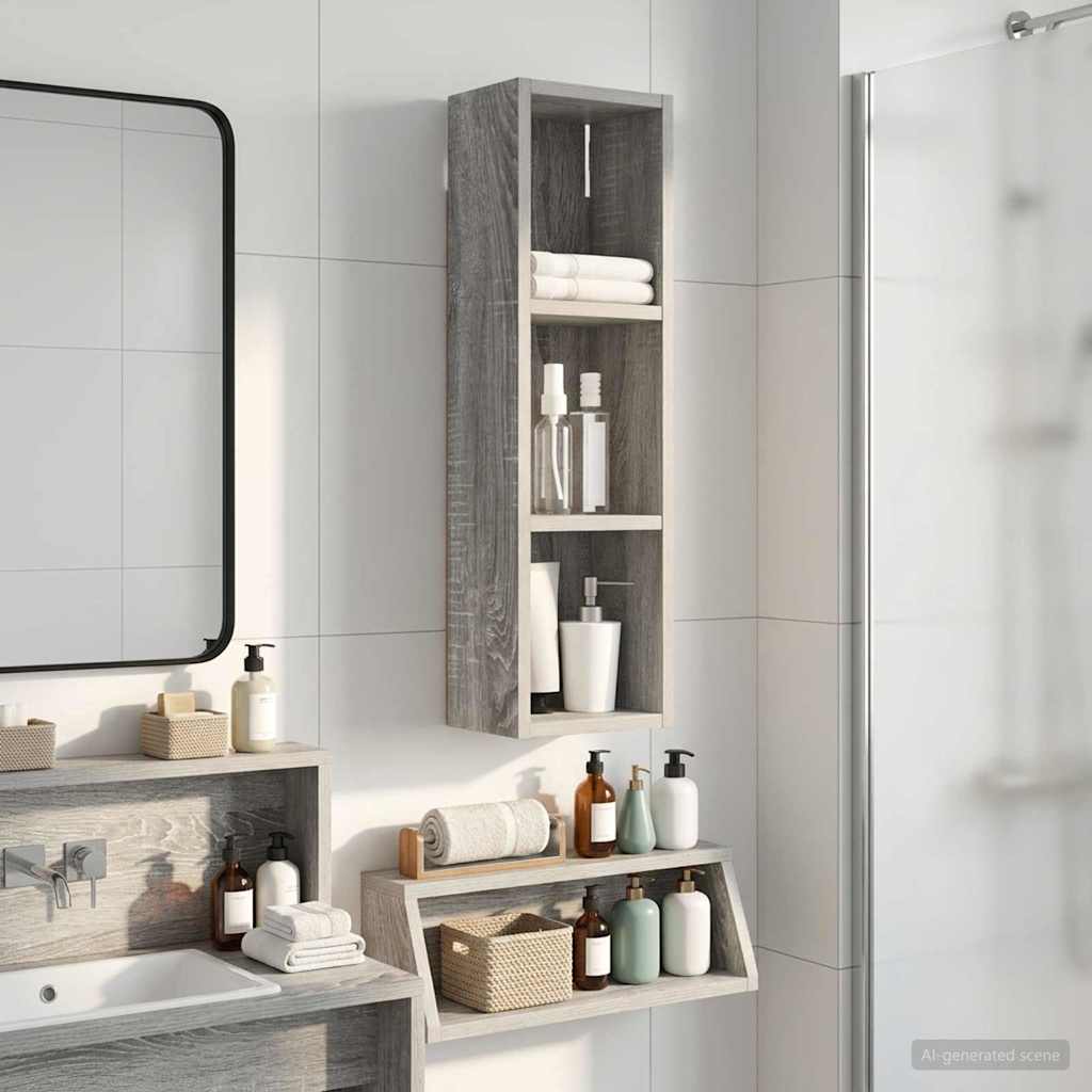 Badkamer wandkast met plank Grijze Sonoma 20 x 14 x 70 cm is nu te koop bij PeponiXL, paradijselijk wonen!