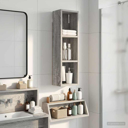 Badkamer wandkast met plank Grijze Sonoma 20 x 14 x 70 cm is nu te koop bij PeponiXL, paradijselijk wonen!