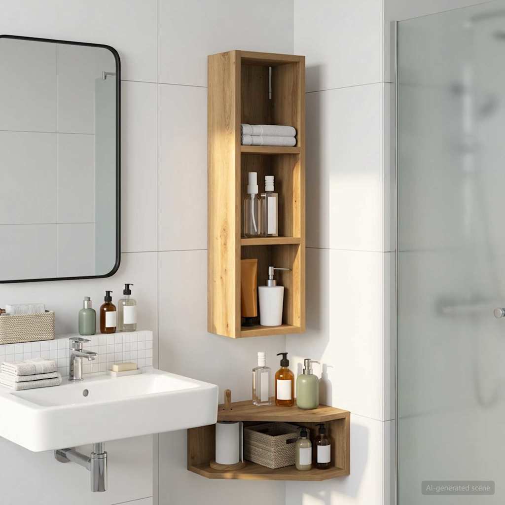 Badkamer wandkast met plank Ambachtelijk eiken 20 x 14 x 70 cm is nu te koop bij PeponiXL, paradijselijk wonen!