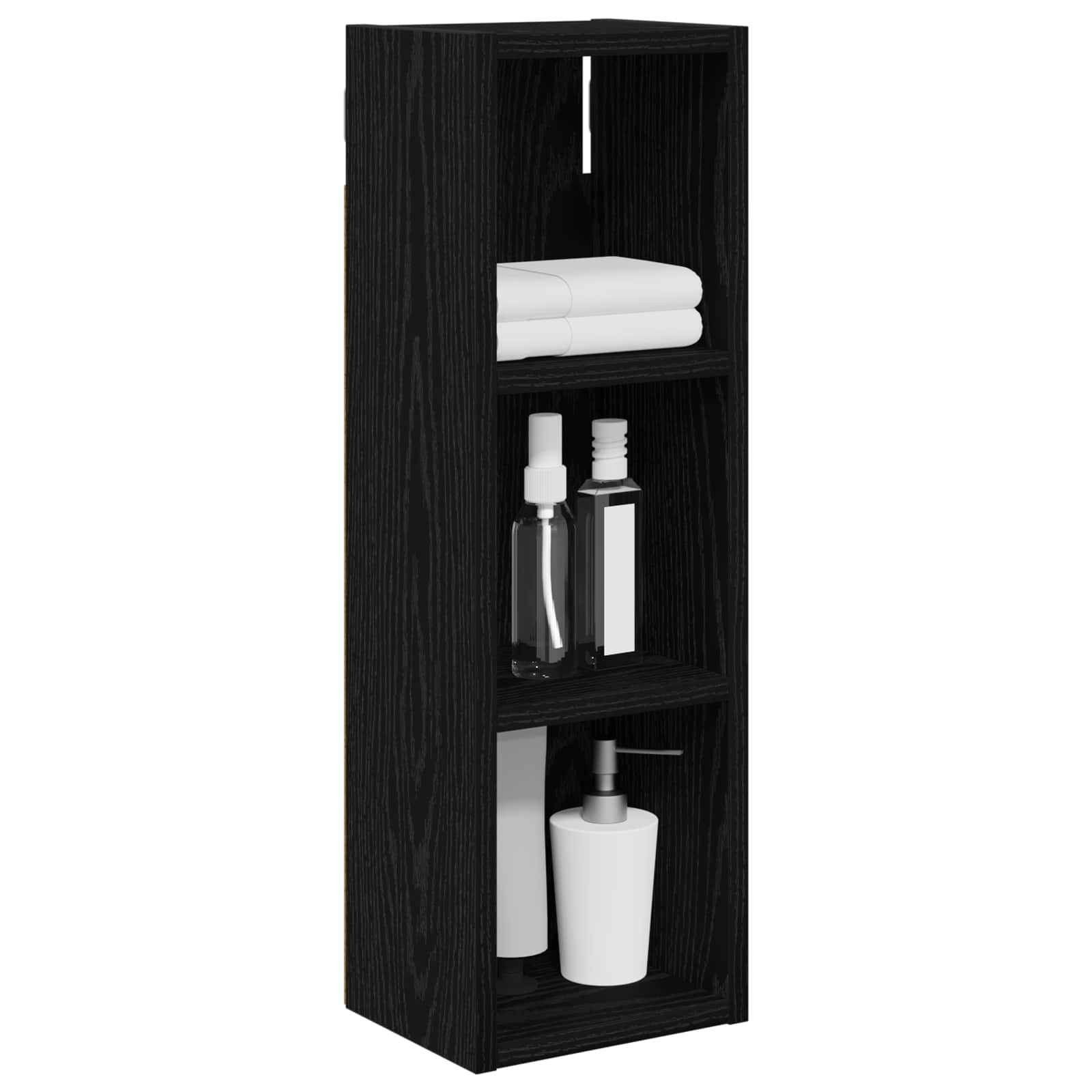 Badkamer wandkast met plank Zwarte Eik 20 x 16 x 62,5 cm is nu te koop bij PeponiXL, paradijselijk wonen!