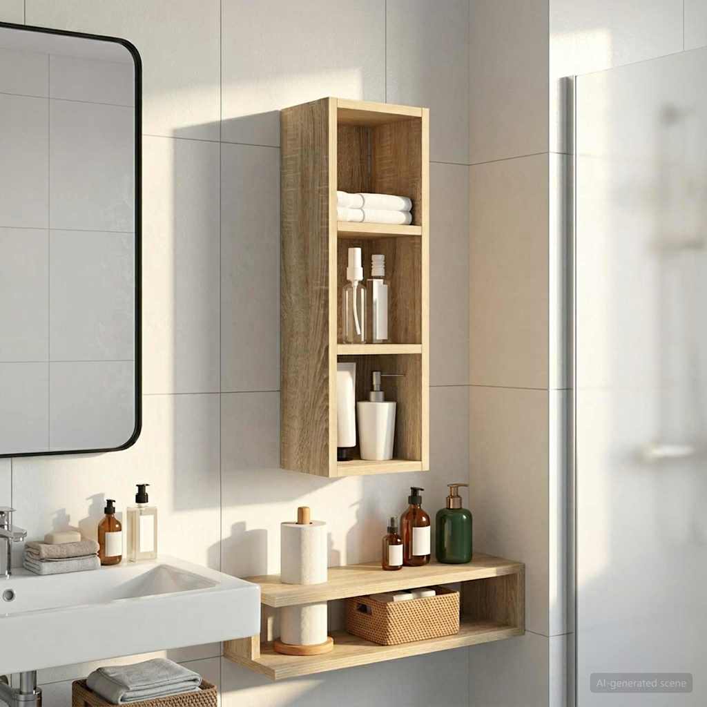 Badkamer wandkast met plank Sonoma Eiken 20 x 16 x 62,5 cm is nu te koop bij PeponiXL, paradijselijk wonen!