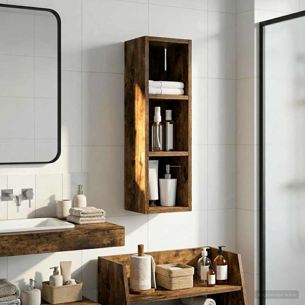 Badkamer wandkast met plank Gerookte Eik 20 x 16 x 62,5 cm is nu te koop bij PeponiXL, paradijselijk wonen!