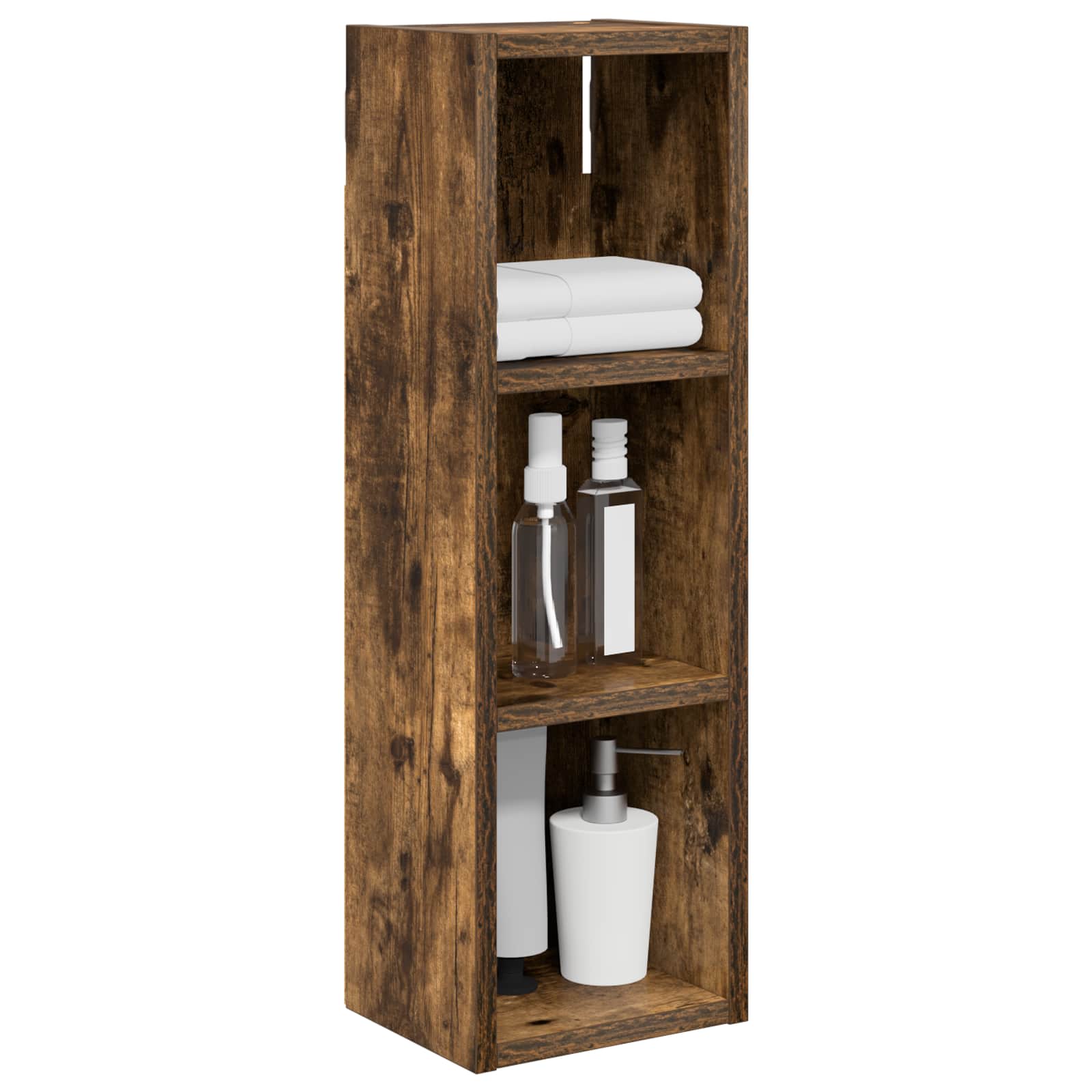 Badkamer wandkast met plank Gerookte Eik 20 x 16 x 62,5 cm is nu te koop bij PeponiXL, paradijselijk wonen!