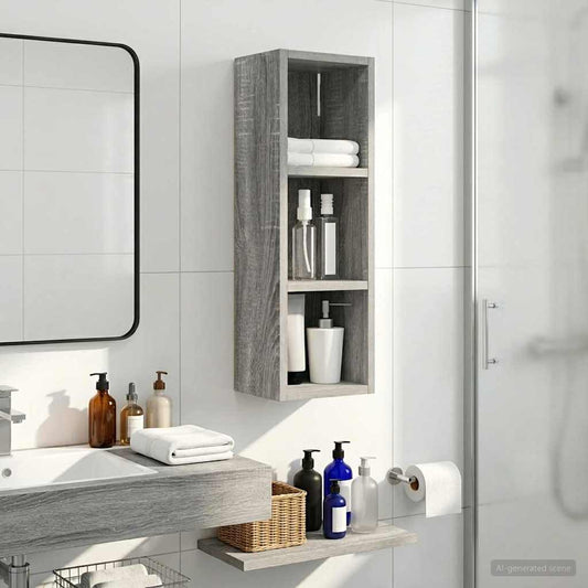 Badkamer wandkast met plank Grijze Sonoma 20 x 16 x 62,5 cm is nu te koop bij PeponiXL, paradijselijk wonen!
