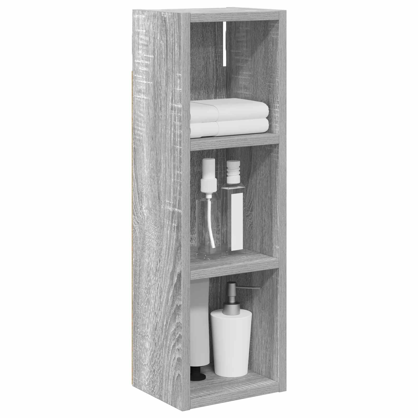 Badkamer wandkast met plank Grijze Sonoma 20 x 16 x 62,5 cm is nu te koop bij PeponiXL, paradijselijk wonen!