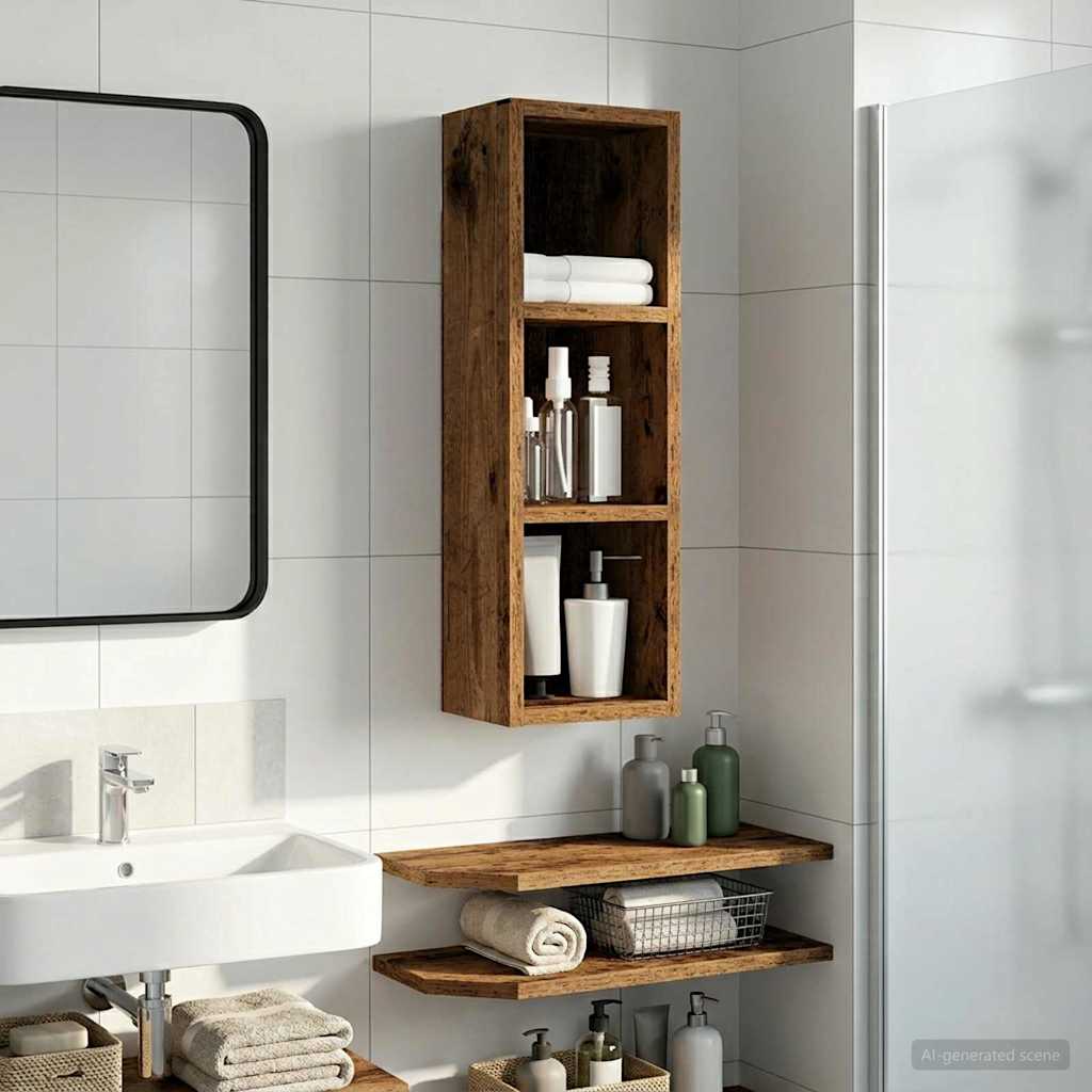 Badkamer wandkast Oudhout 20 x 16 x 62,5 cm Geconstrueerd hout is nu te koop bij PeponiXL, paradijselijk wonen!