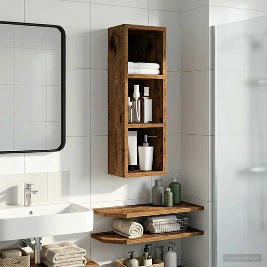 Badkamer wandkast Oudhout 20 x 16 x 62,5 cm Geconstrueerd hout is nu te koop bij PeponiXL, paradijselijk wonen!