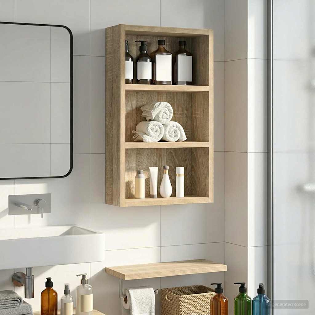 Badkamer wandkast met plank Sonoma Eiken 30 x 10 x 50 cm is nu te koop bij PeponiXL, paradijselijk wonen!