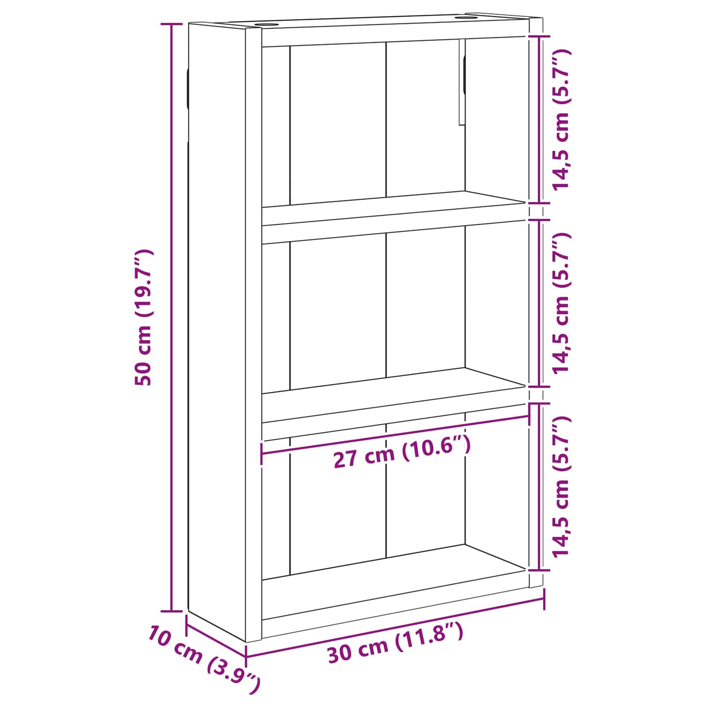 Badkamer wandkast met plank Grijze Sonoma 30 x 10 x 50 cm is nu te koop bij PeponiXL, paradijselijk wonen!