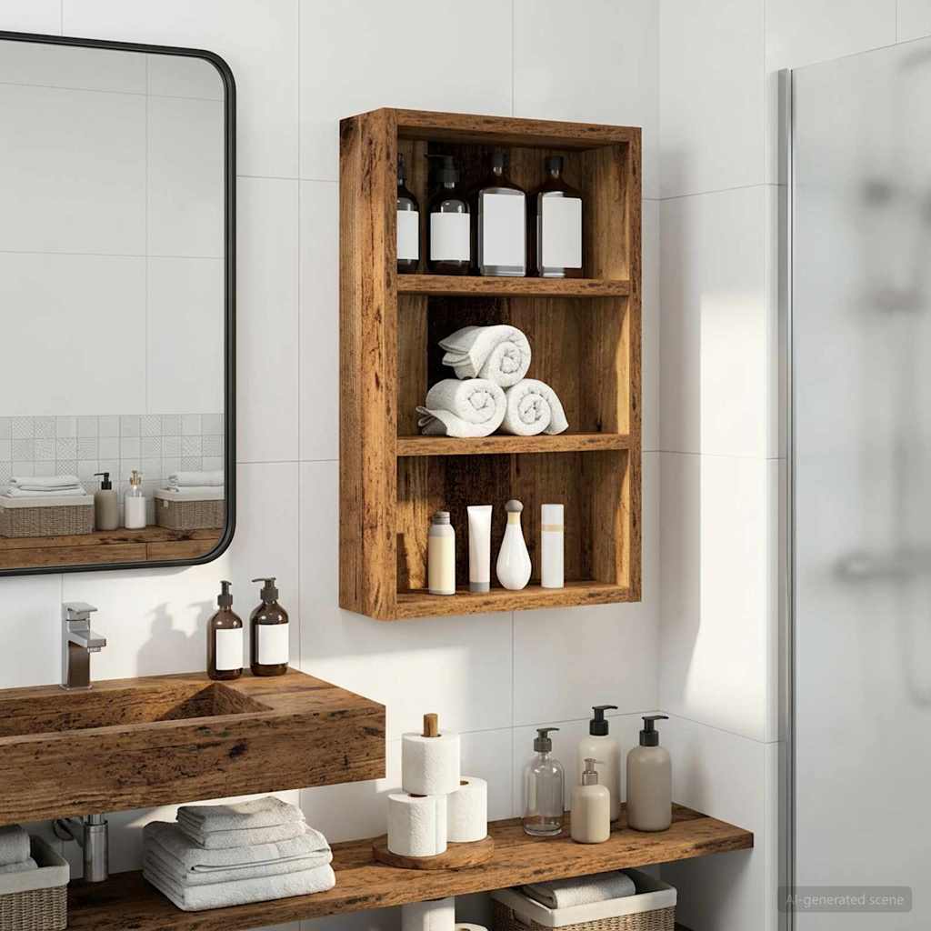 Badkamer wandkast Oudhout 30 x 10 x 50 cm Geconstrueerd hout is nu te koop bij PeponiXL, paradijselijk wonen!
