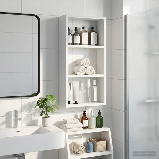 Badkamer wandkast Wit 30 x 10 x 60,5 cm Geconstrueerd hout is nu te koop bij PeponiXL, paradijselijk wonen!