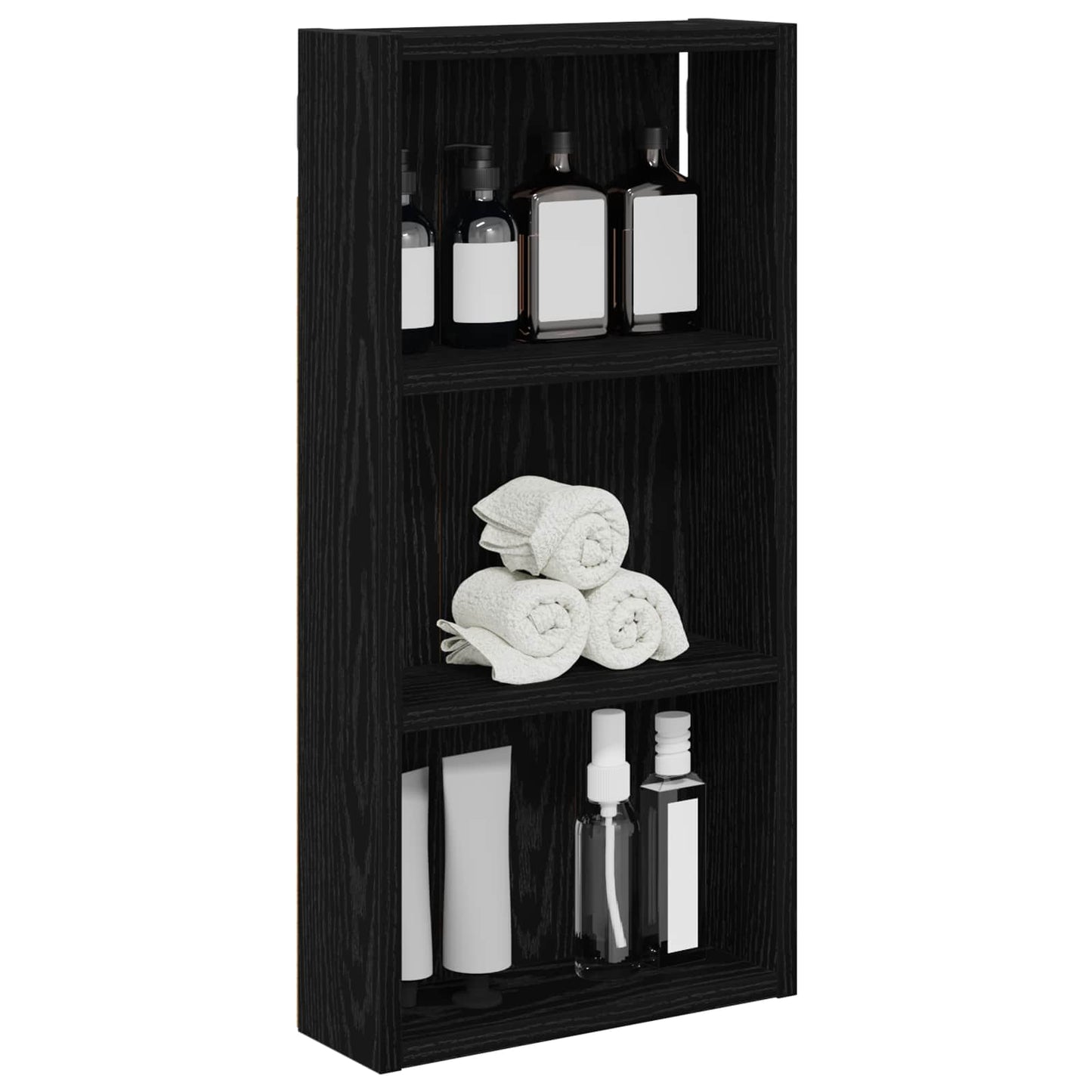 Badkamer wandkast met plank Zwarte Eik 30 x 10 x 60,5 cm is nu te koop bij PeponiXL, paradijselijk wonen!