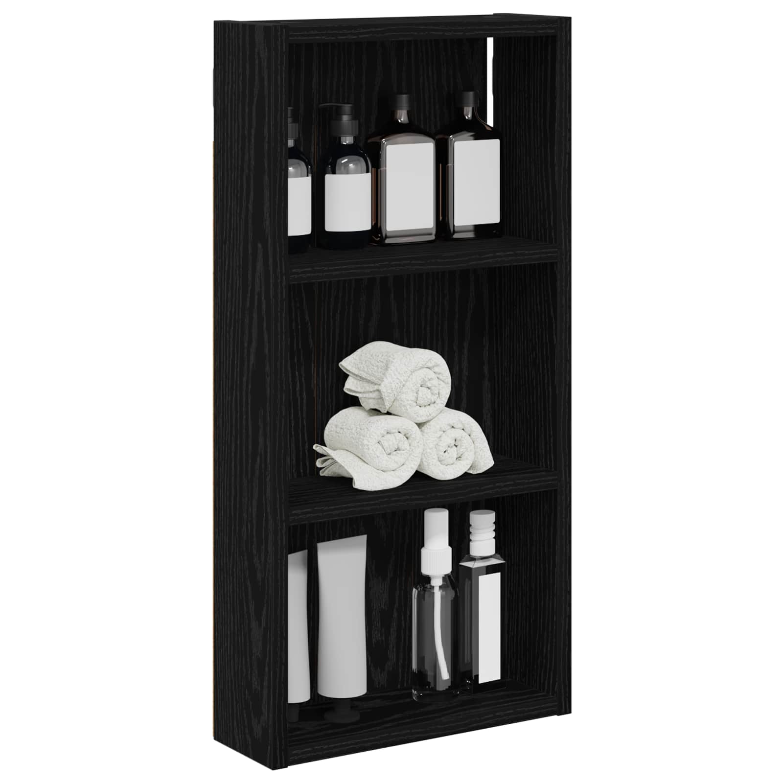 Badkamer wandkast met plank Zwarte Eik 30 x 10 x 60,5 cm is nu te koop bij PeponiXL, paradijselijk wonen!